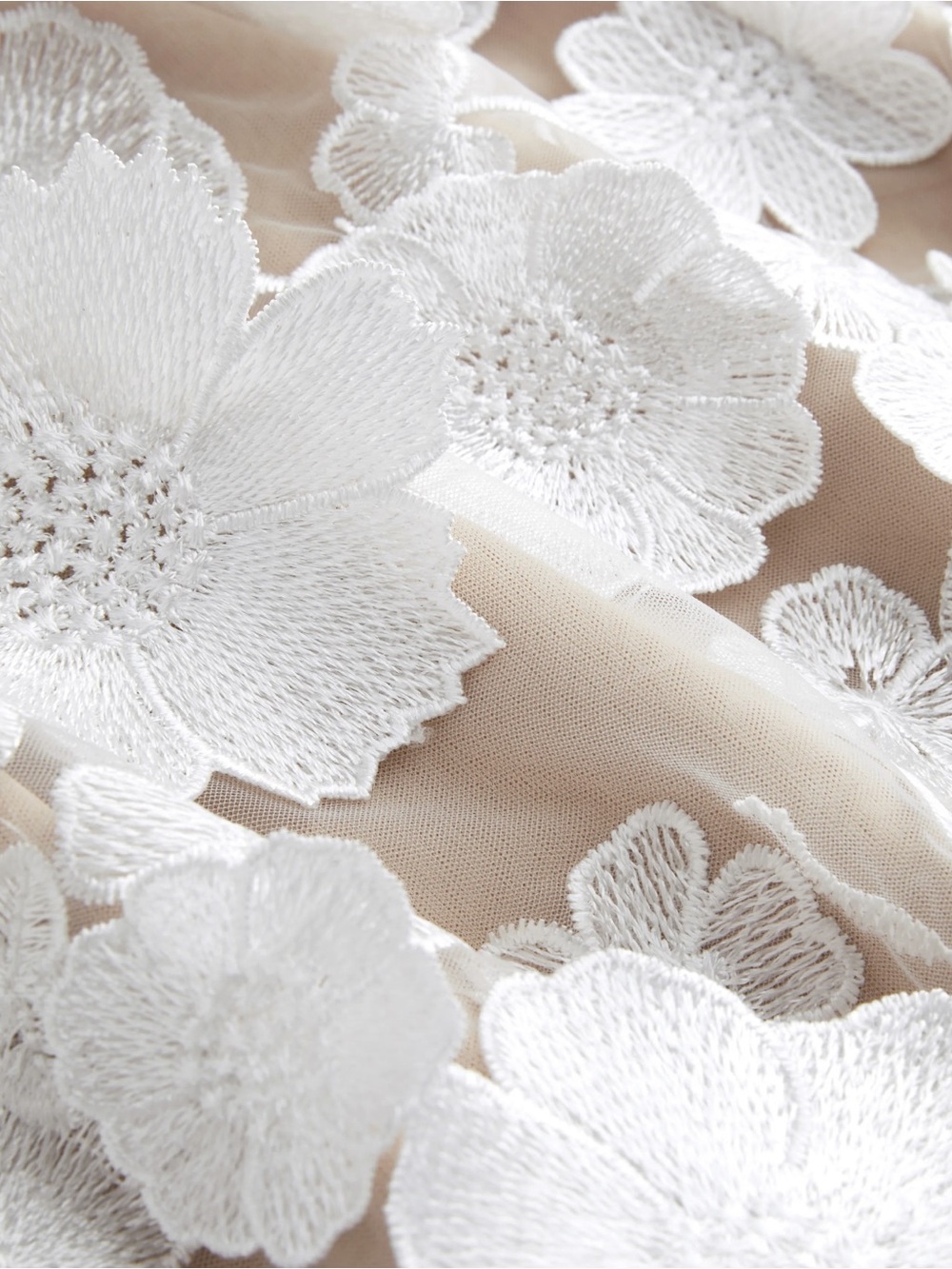 Cider White Floral 3D Applique Dress - Picture 6 of 6